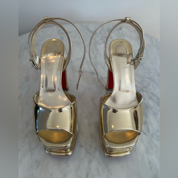 Christian Louboutin Amali Alta 130 Mirror Leather Platform Sandals - Picture 2 of 10